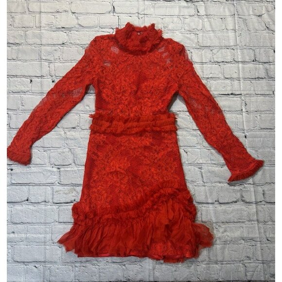 ALEXIS Wilhelmina Red Lace Mini Dress Sz XS - Picture 8 of 16